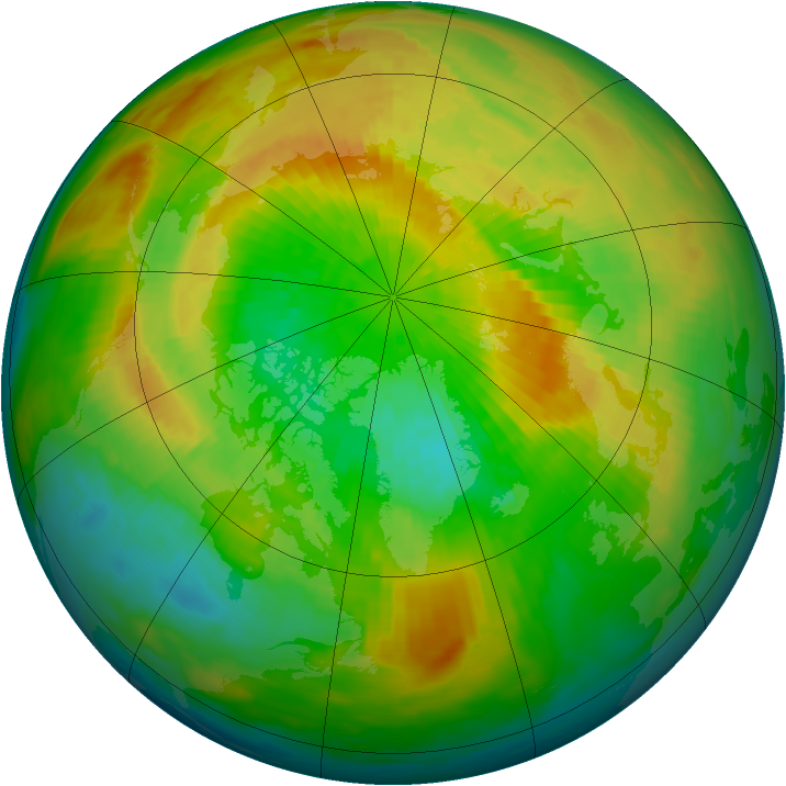 Arctic ozone map for 25 March 1993